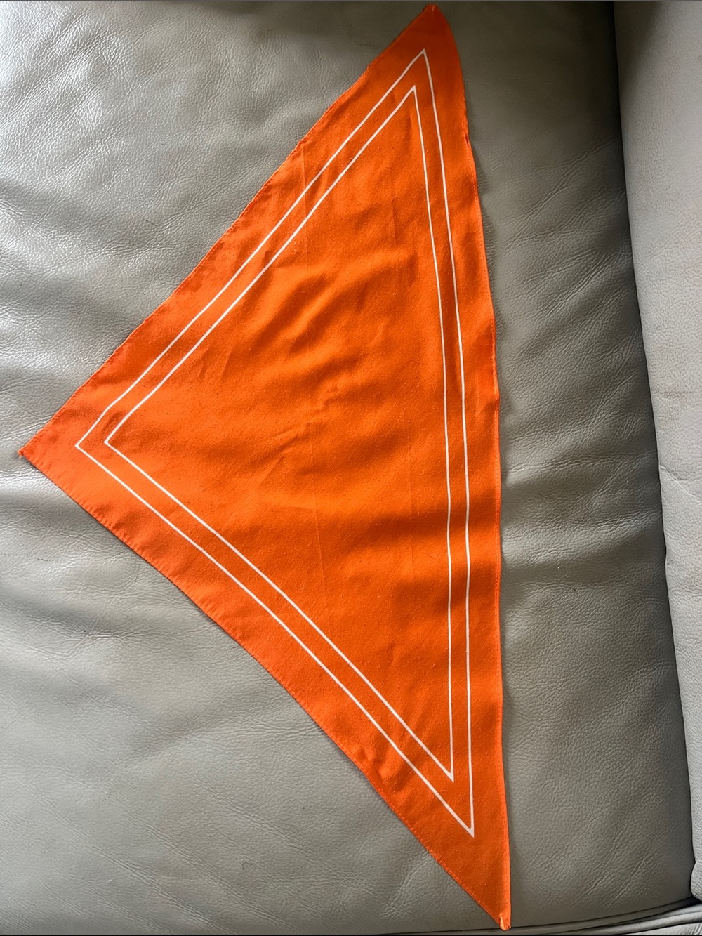 Brownies Bright Orange Triangle Neck-tie Scarf with White Border Lines